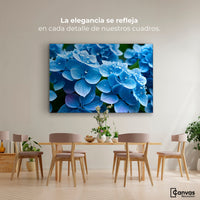 Cuadros Decorativos Canvas Revolution | Hortensia Azulada | Montaje4