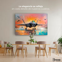 Cuadros Decorativos Canvas Revolution | Jet Pista Aerea | Montaje4