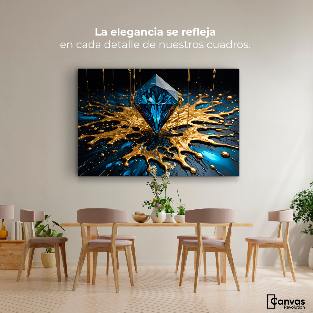 Cuadros Decorativos Canvas Revolution | Joya Azul Zafiro | Montaje4