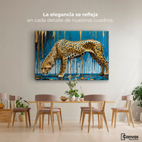 Cuadros Decorativos Canvas Revolution | Leopardo Liquido | Montaje4