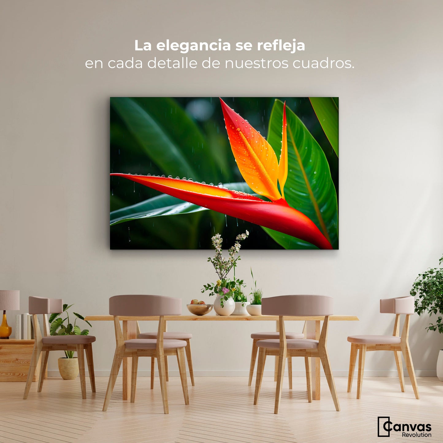 Cuadros Decorativos Canvas Revolution | Llama De Heliconia | Montaje4