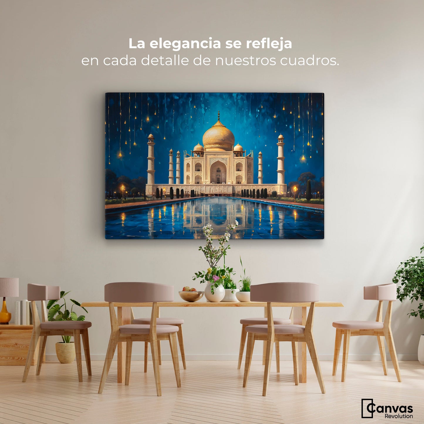 Cuadros Decorativos Canvas Revolution | Lluvia Taj Mahal | Montaje4