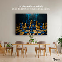 Cuadros Decorativos Canvas Revolution | Majestad Azul Oro | Montaje4
