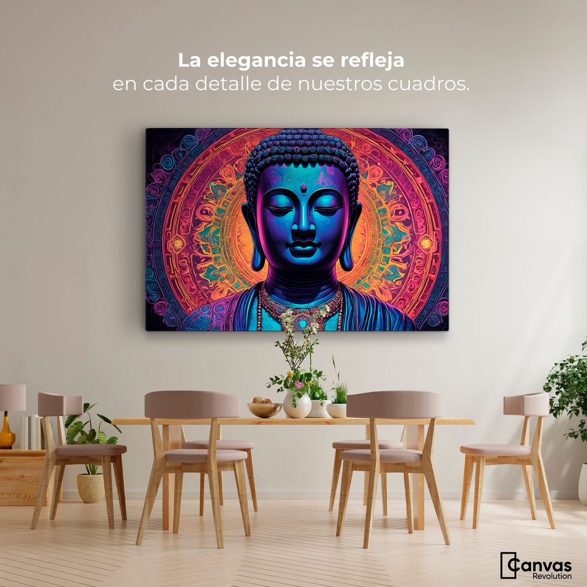 Cuadros Decorativos Canvas Revolution | Mandala Luminoso | Montaje4