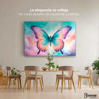 Cuadros Decorativos Canvas Revolution | Mariposa Celeste | Montaje4