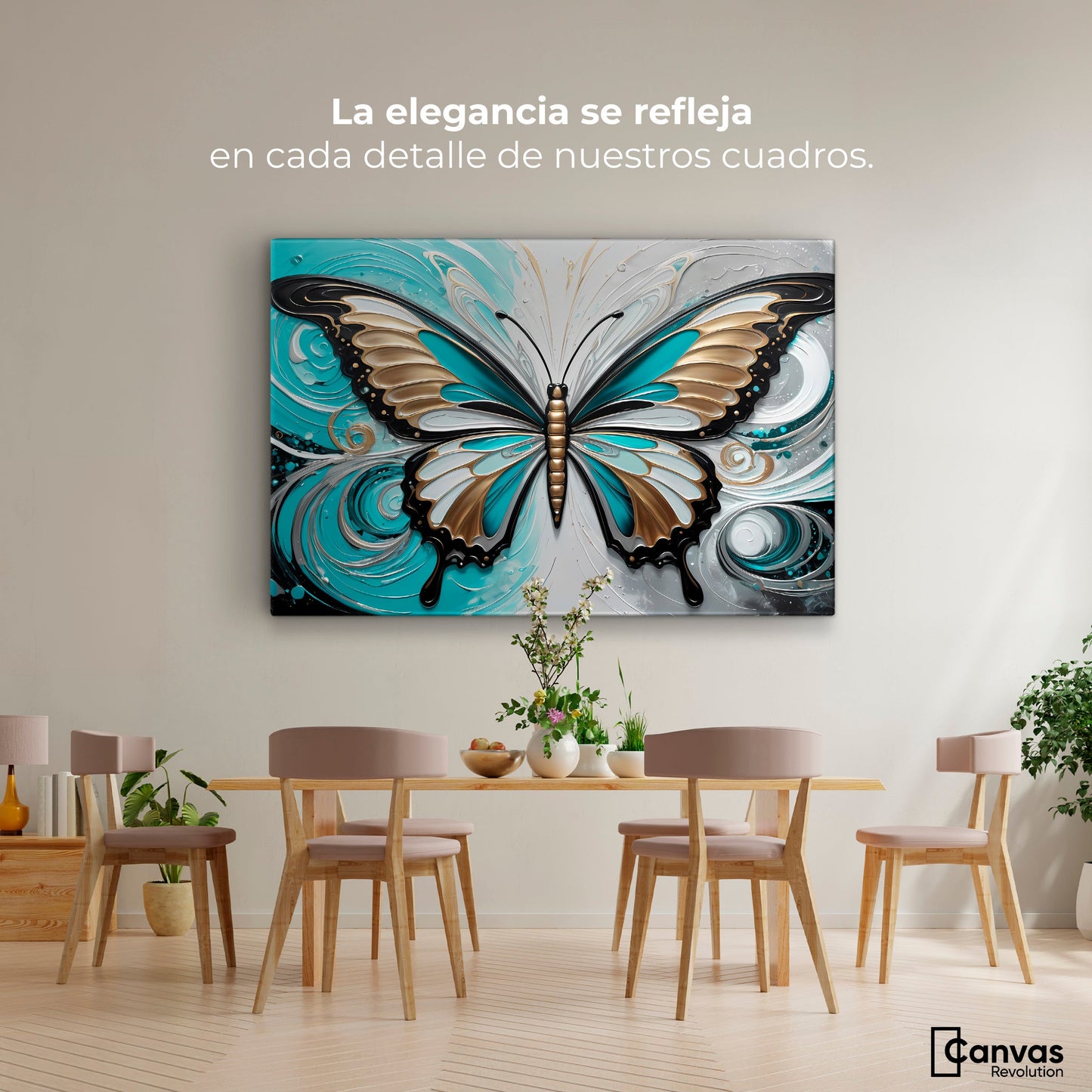 Cuadros Decorativos Canvas Revolution | Mariposa En Calma | Montaje4