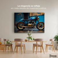 Cuadros Decorativos Canvas Revolution | Motocicleta Azul | Montaje4