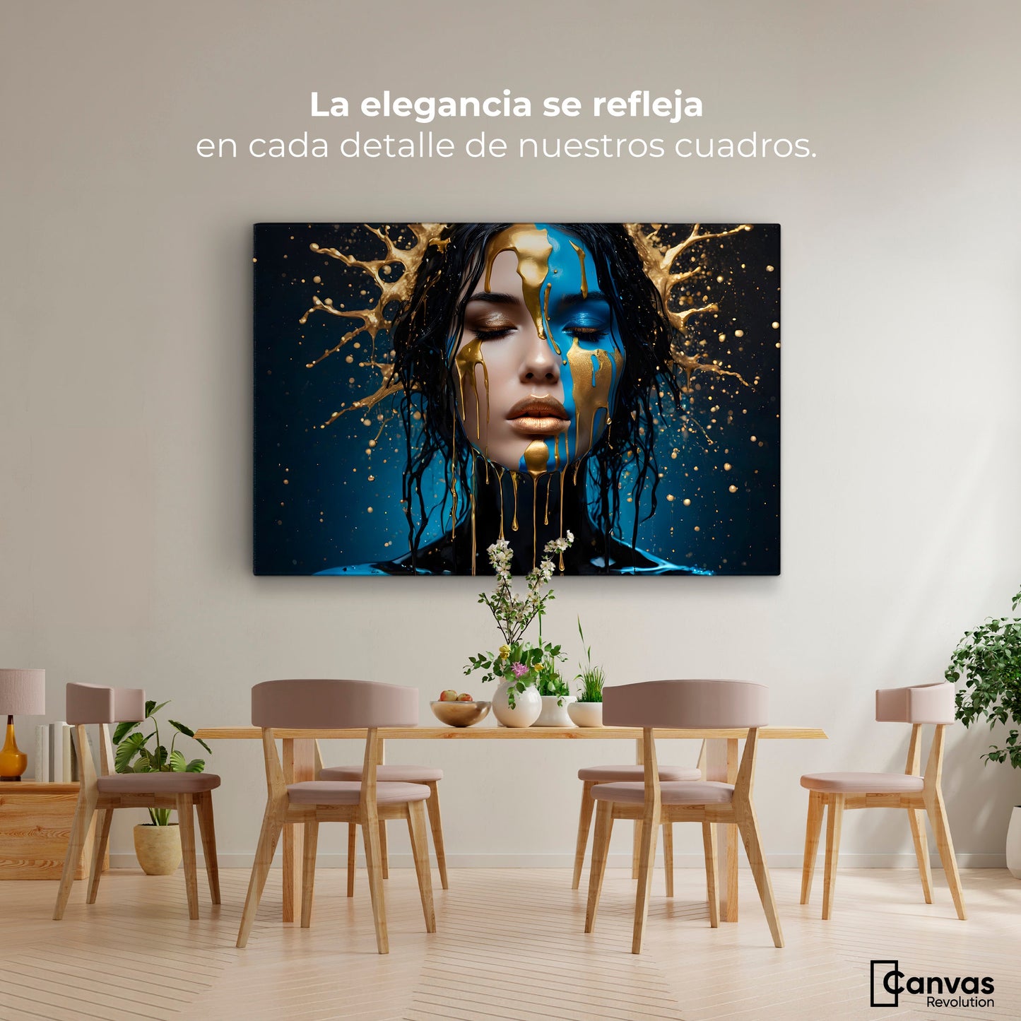 Cuadros Decorativos Canvas Revolution | Nocturno Dorado | Montaje4
