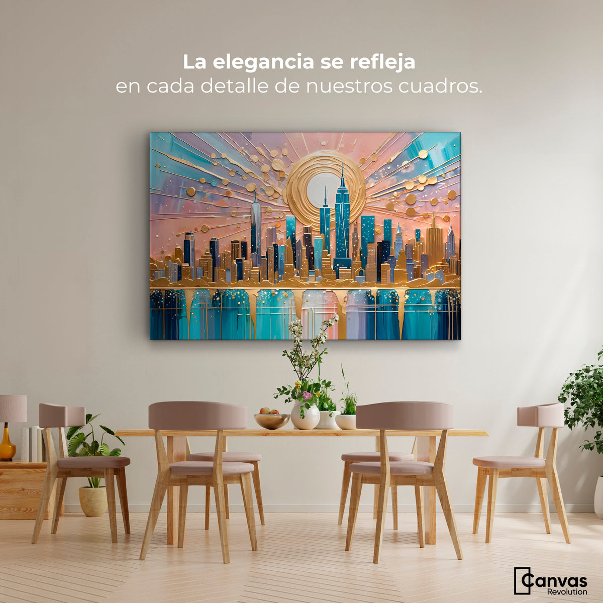 Cuadros Decorativos Canvas Revolution | Nueva York Dorada | Montaje4