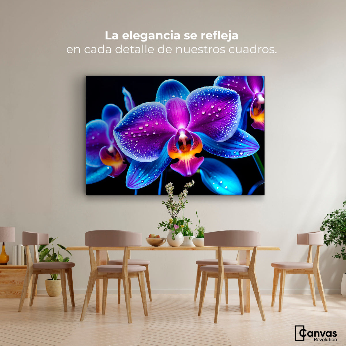Cuadros Decorativos Canvas Revolution | Orquidea Radiante | Montaje4