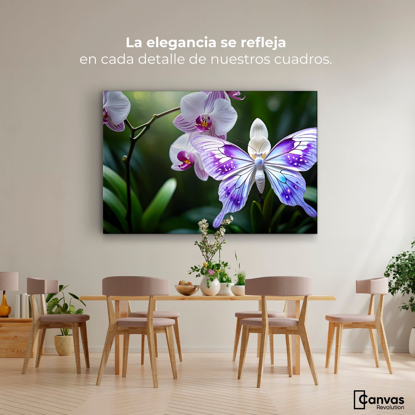 Cuadros Decorativos Canvas Revolution | Orquideas Y Alas | Montaje4
