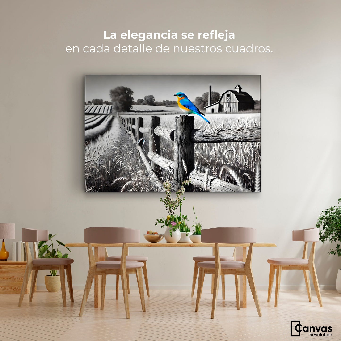 Cuadros Decorativos Canvas Revolution | Pajaro En Reposo | Montaje4