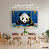 Cuadros Decorativos Canvas Revolution | Panda Azul Profundo | Montaje4