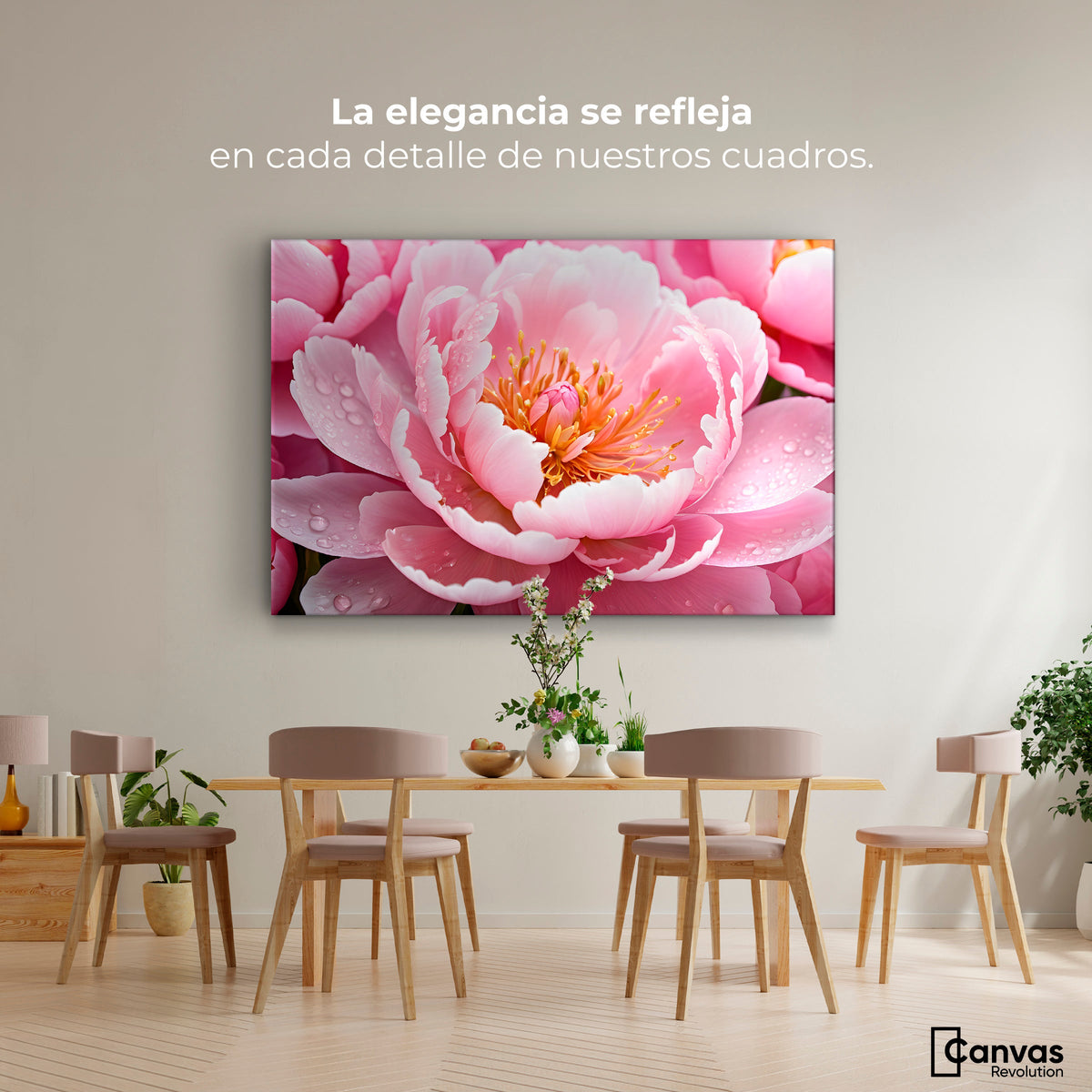Cuadros Decorativos Canvas Revolution | Peonia Encanto | Montaje4