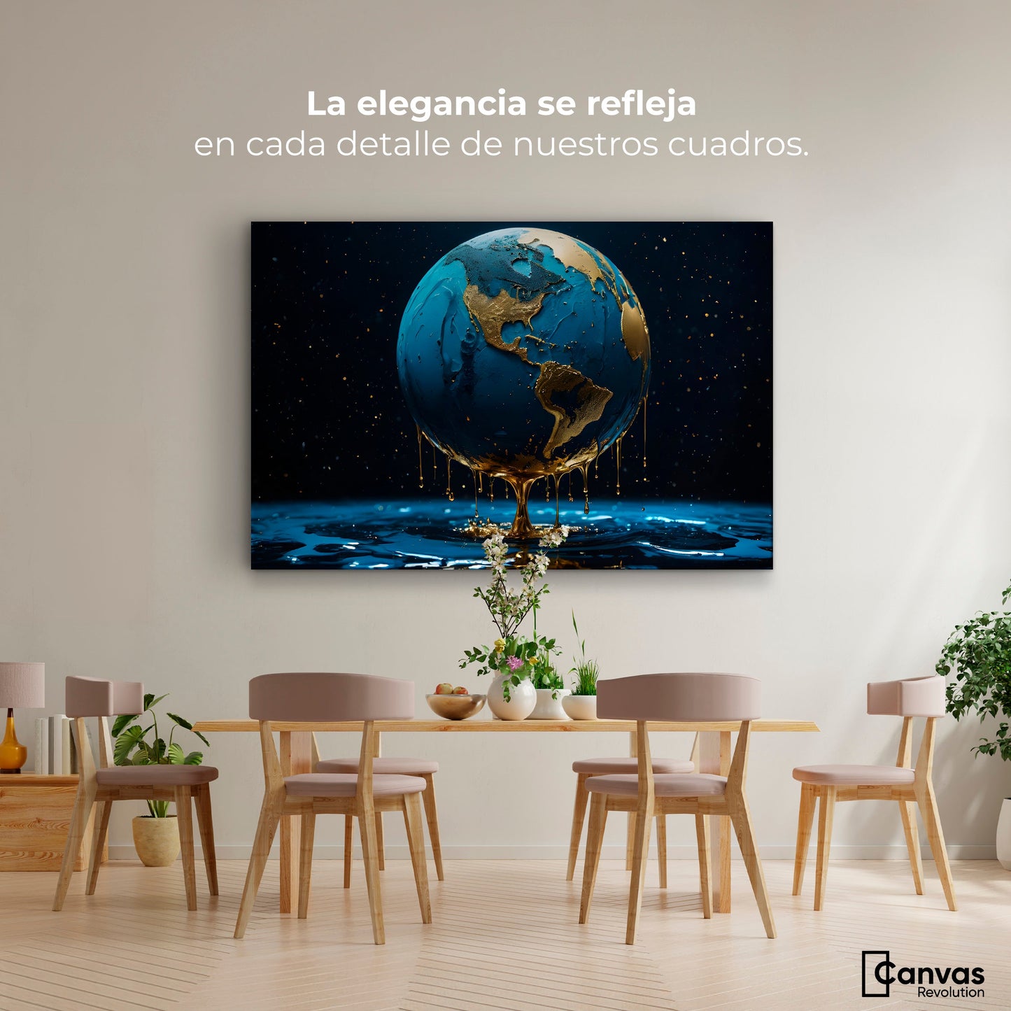 Cuadros Decorativos Canvas Revolution | Planeta Azul Zafiro | Montaje4