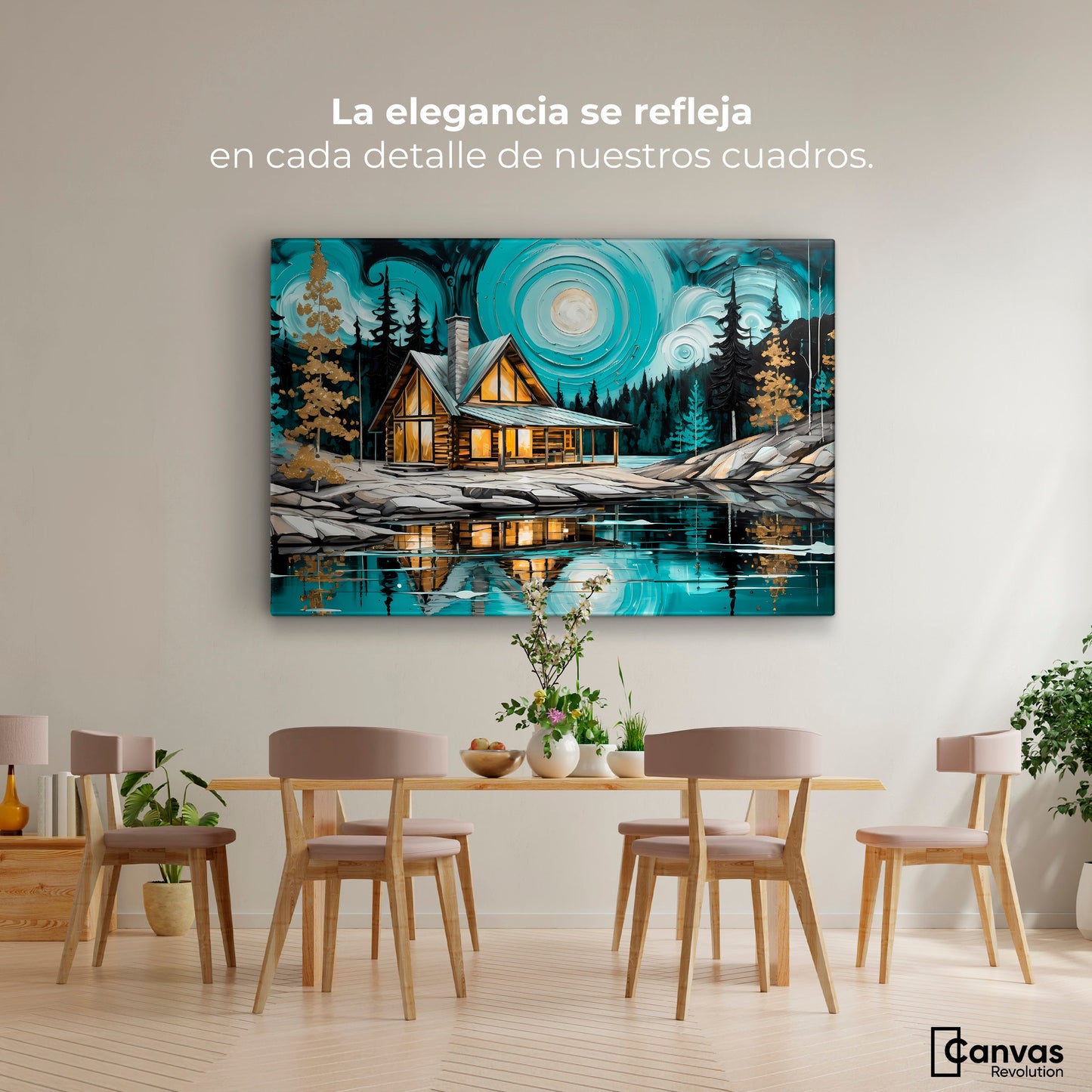 Cuadros Decorativos Canvas Revolution | Refugio Del Lago | Montaje4