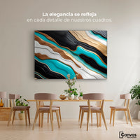 Cuadros Decorativos Canvas Revolution | Rio Oro Turquesa | Montaje4