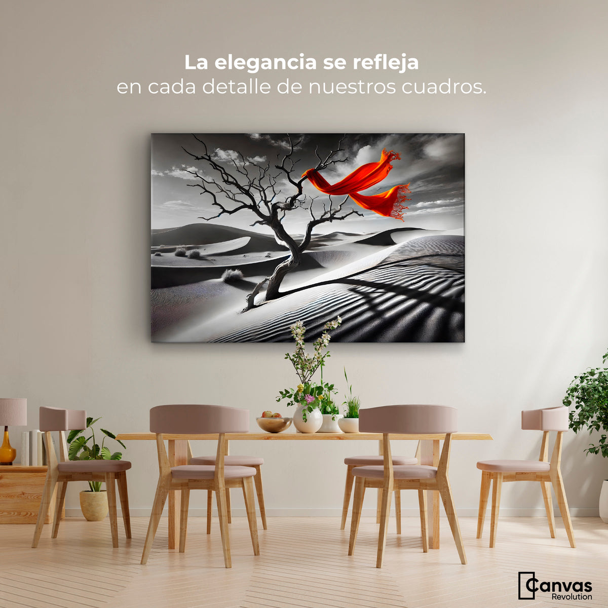 Cuadros Decorativos Canvas Revolution | Rojo Entre Espinas | Montaje4