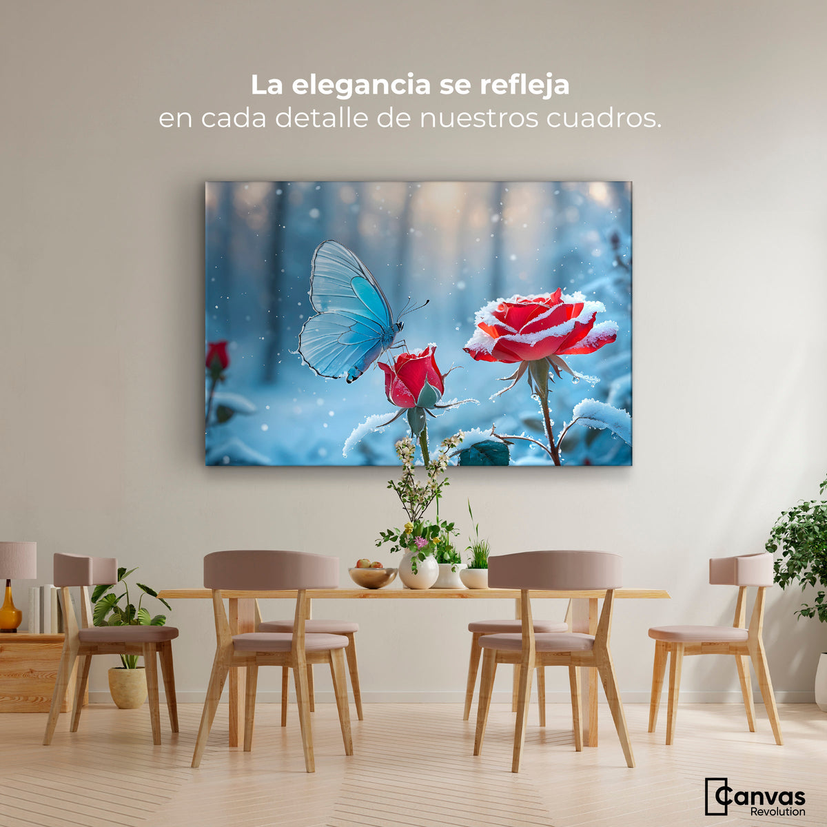 Cuadros Decorativos Canvas Revolution | Rosa Y Fragilidad | Montaje4