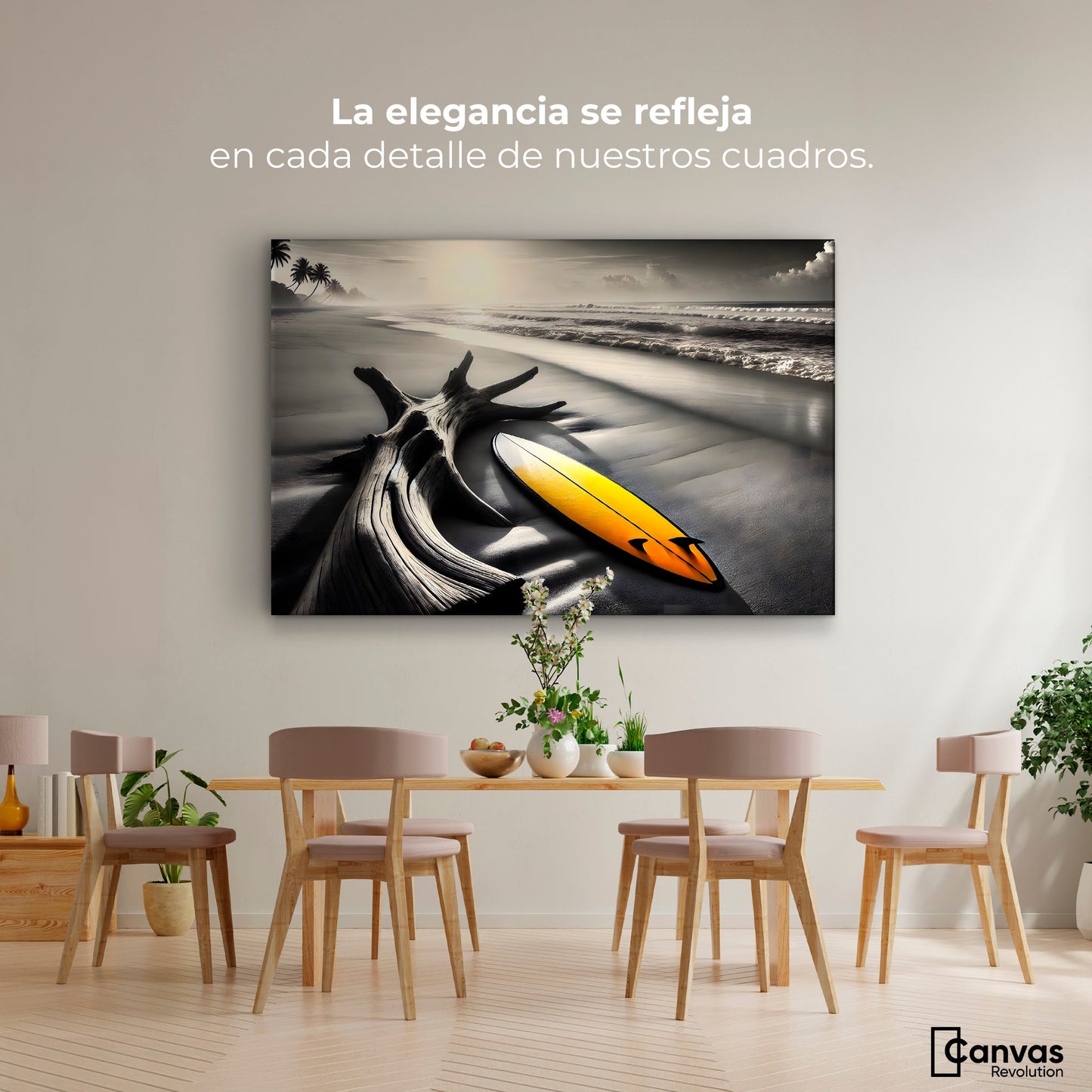 Cuadros Decorativos Canvas Revolution | Surf Al Amanecer | Montaje4