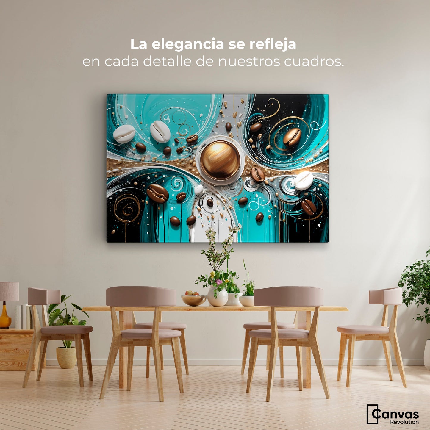 Cuadros Decorativos Canvas Revolution | Susurros De Oro | Montaje4