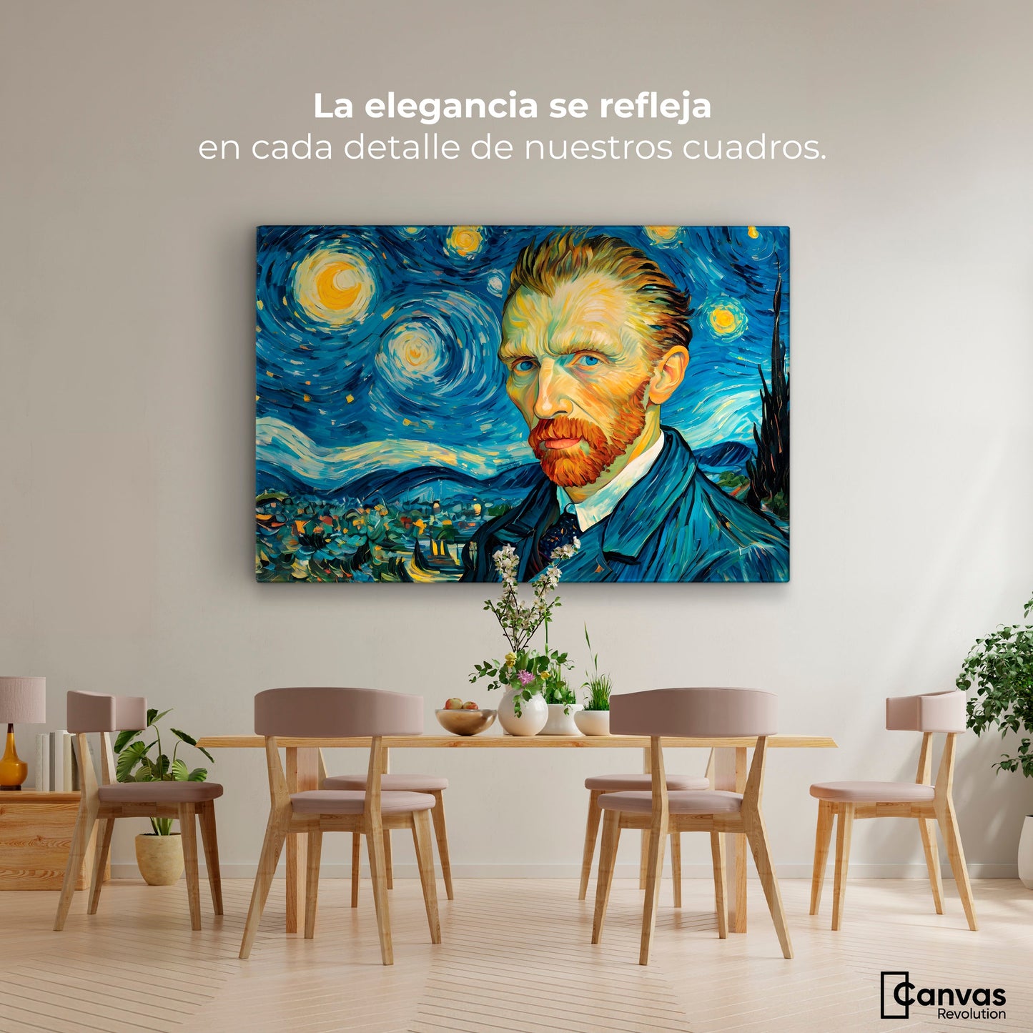 Cuadros Decorativos Canvas Revolution | Van Gogh Estrellado | Montaje4