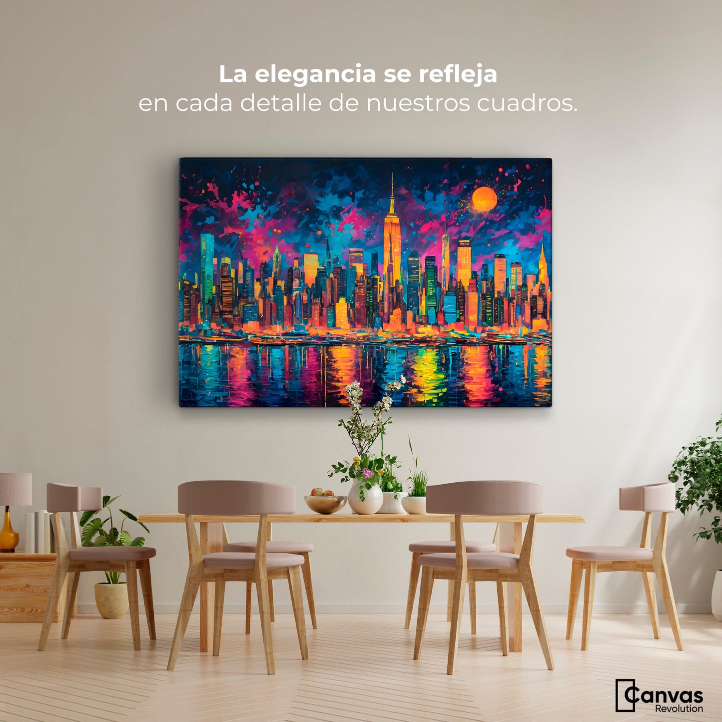 Cuadros Decorativos Canvas Revolution | Vibrancia Nocturna | Montaje4