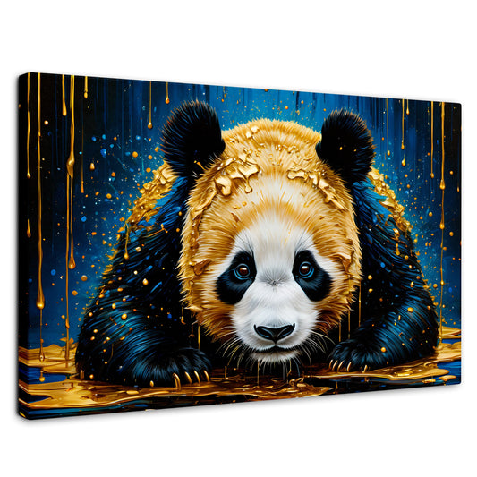 Cuadros Decorativos Canvas Revolution | Abrazo Panda Dorado | Rectangular | Portada | Marco SinMarco