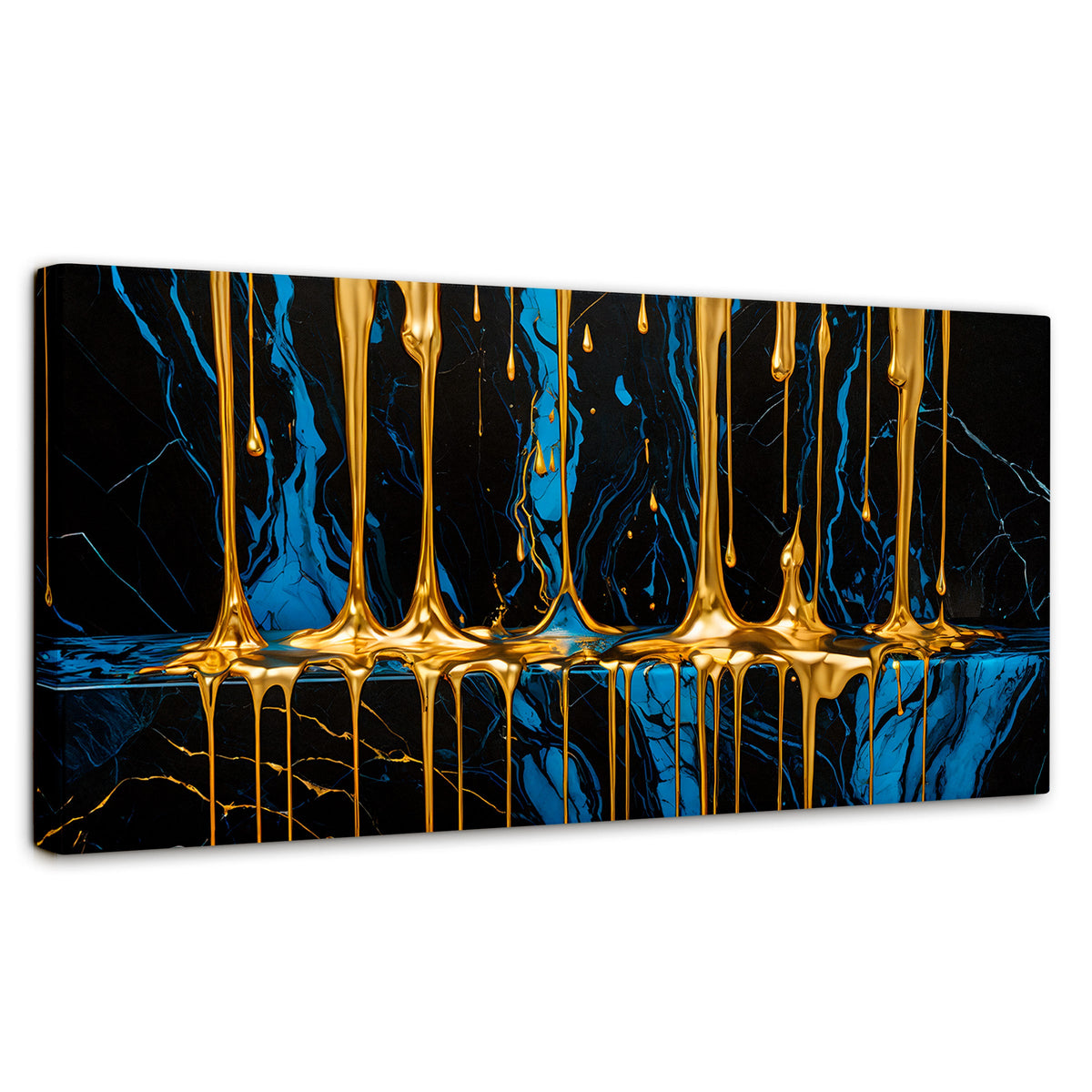 Cuadros Decorativos Canvas Revolution | Abstraccion Azul | Panoramico | Portada | Marco SinMarco