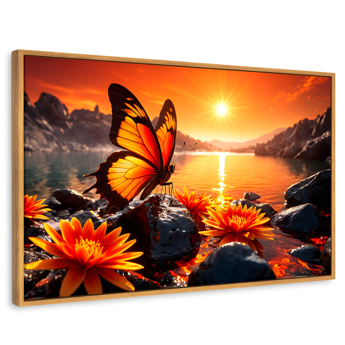 Cuadros Decorativos Canvas Revolution | Alas Al Amanecer | Rectangular | Portada | Marco Madera
