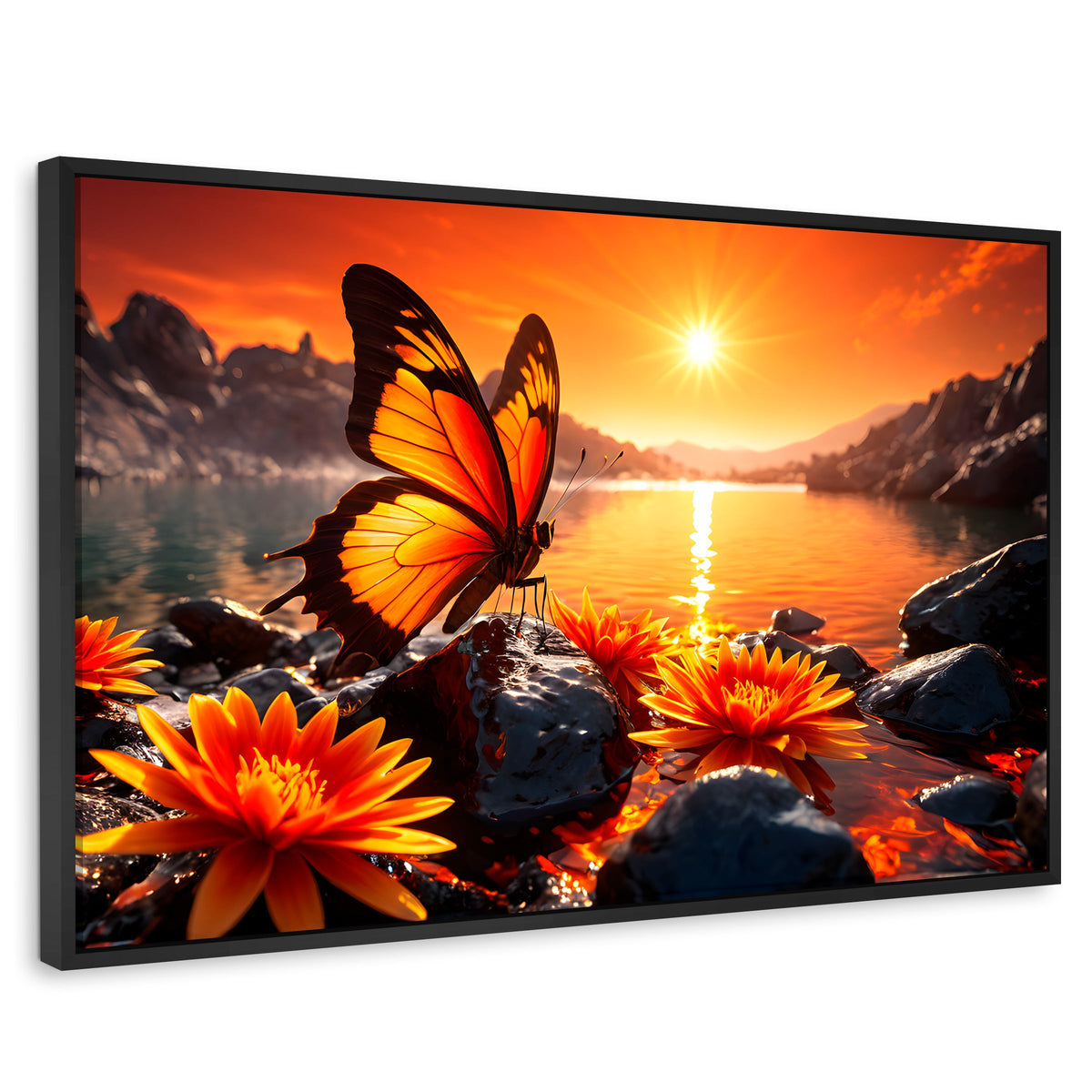 Cuadros Decorativos Canvas Revolution | Alas Al Amanecer | Rectangular | Portada | Marco Negro