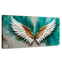 Cuadros Decorativos Canvas Revolution | Alas Angel Aqua | Panoramico | Portada | Marco SinMarco
