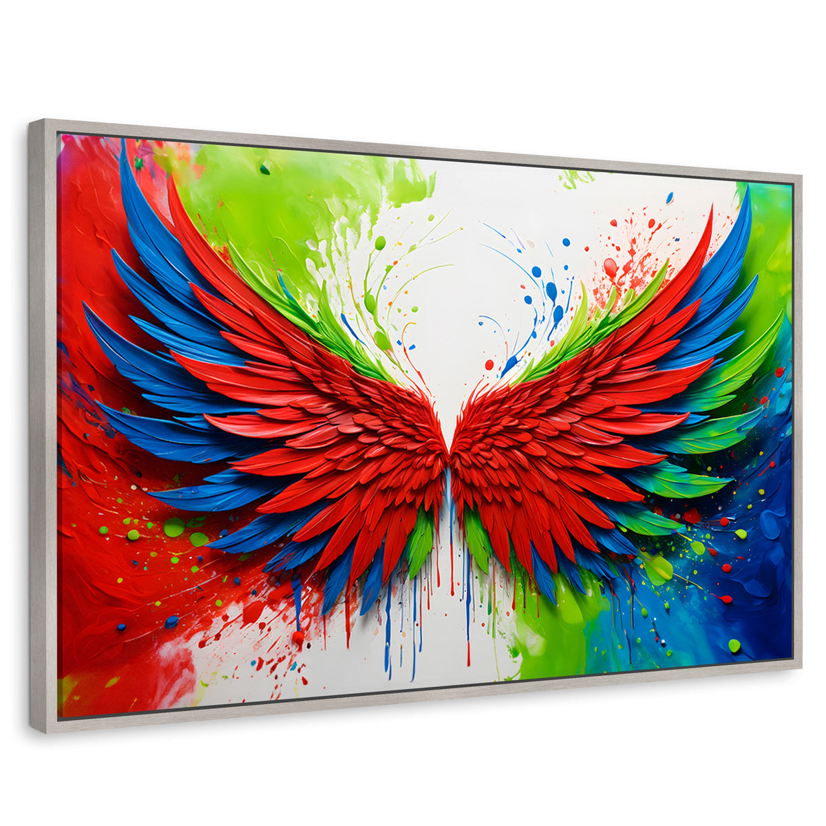 Cuadros Decorativos Canvas Revolution | Alas Angel Brillo | Rectangular | Portada | Marco Plateado