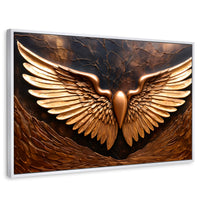 Cuadros Decorativos Canvas Revolution | Alas Angel Cobre | Rectangular | Portada | Marco Blanco