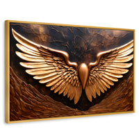 Cuadros Decorativos Canvas Revolution | Alas Angel Cobre | Rectangular | Portada | Marco Dorado
