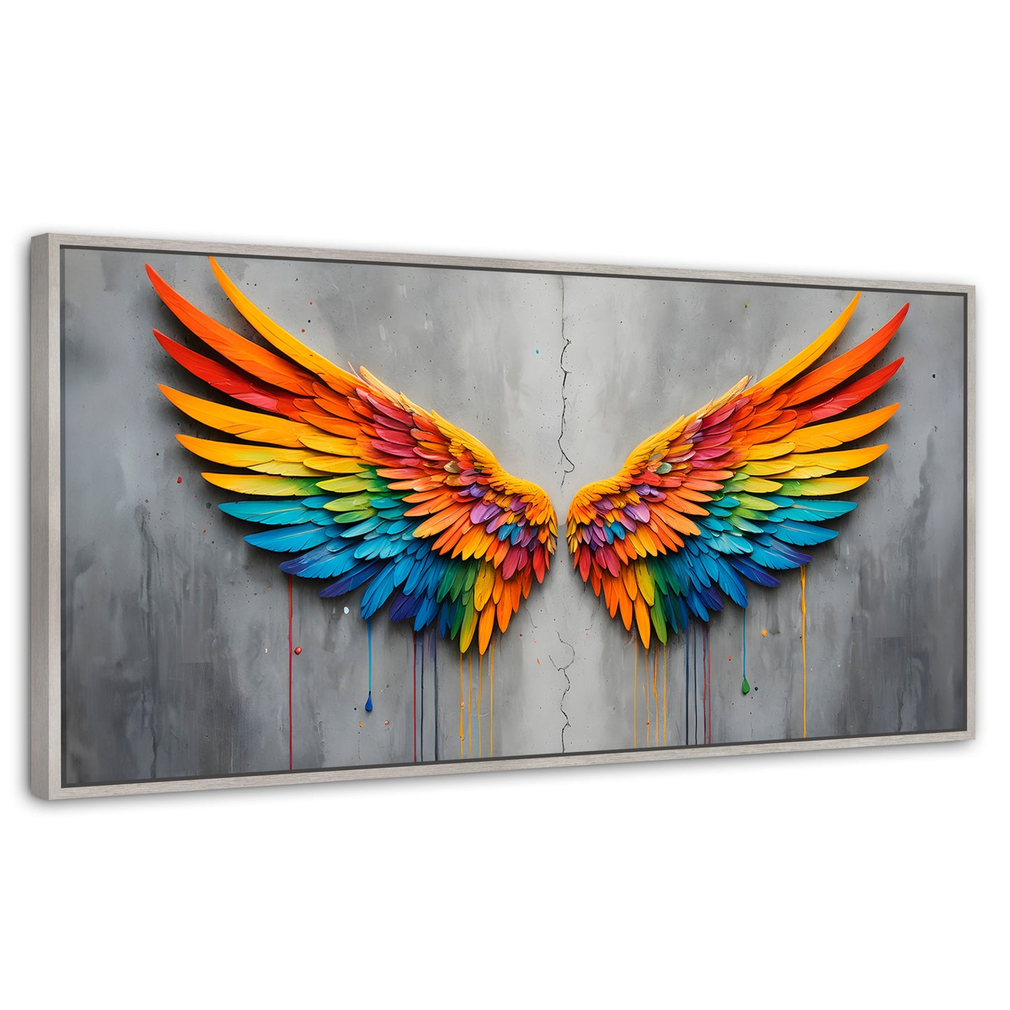Cuadros Decorativos Canvas Revolution | Alas Angel Colores | Panoramico | Portada | Marco Blanco