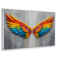 Cuadros Decorativos Canvas Revolution | Alas Angel Colores | Rectangular | Portada | Marco Blanco