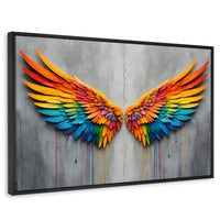 Cuadros Decorativos Canvas Revolution | Alas Angel Colores | Rectangular | Portada | Marco Negro