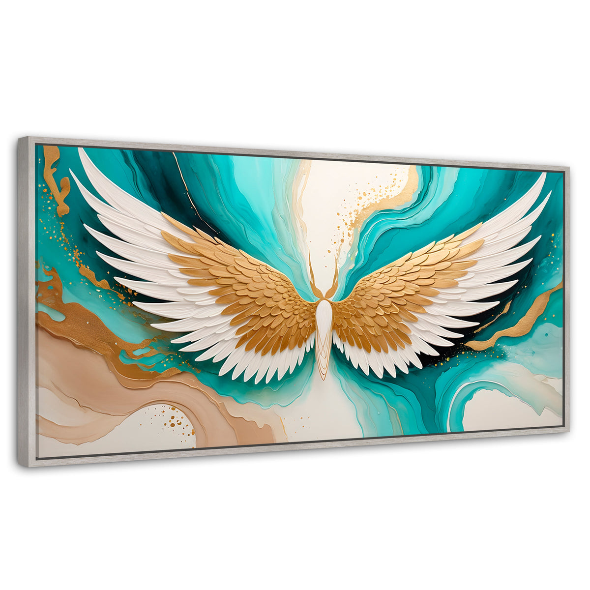 Cuadros Decorativos Canvas Revolution | Alas Angel Deco | Panoramico | Portada | Marco Blanco