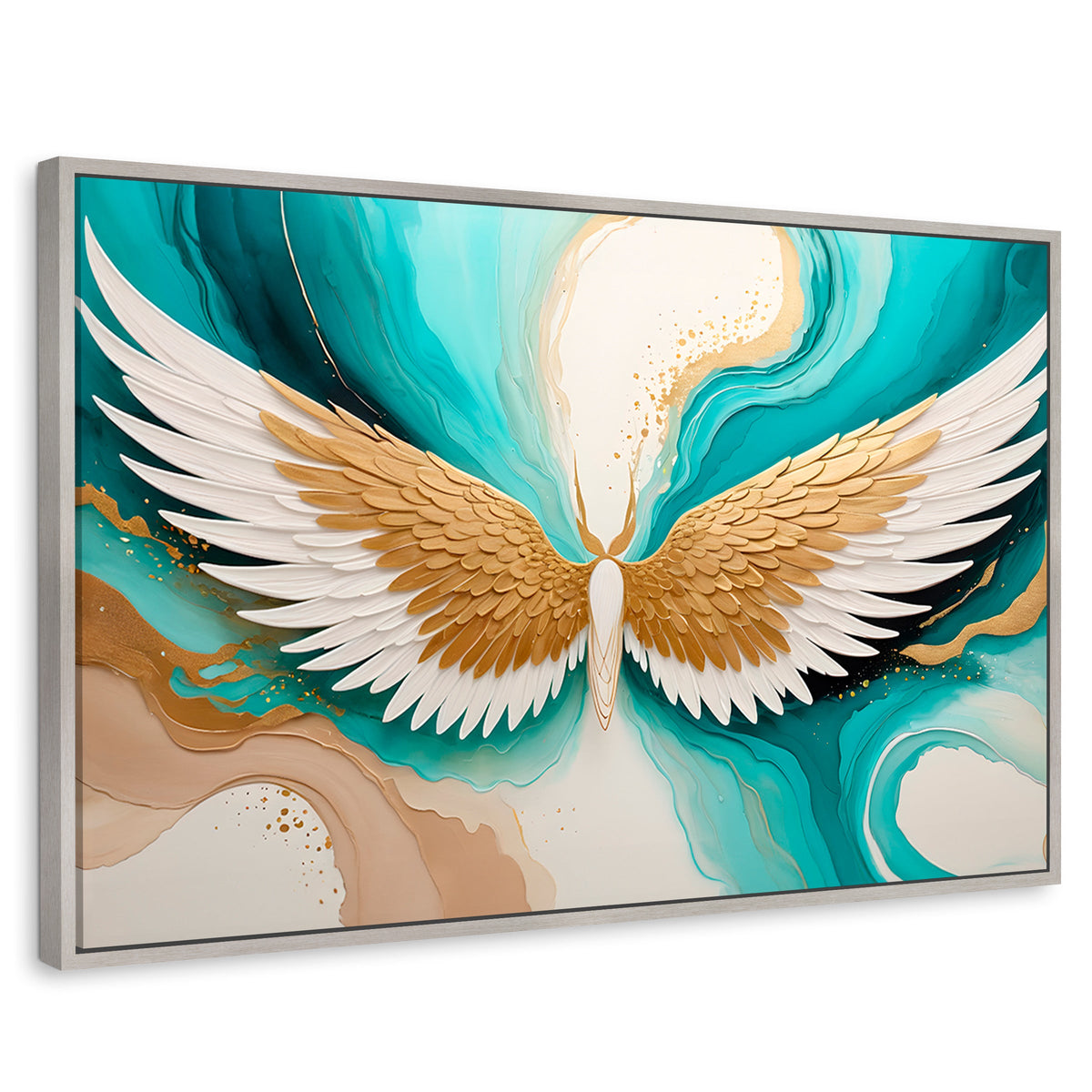 Cuadros Decorativos Canvas Revolution | Alas Angel Deco | Rectangular | Portada | Marco Plateado