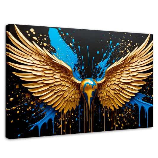 Cuadros Decorativos Canvas Revolution | Alas Angel Dorado | Rectangular | Portada | Marco SinMarco