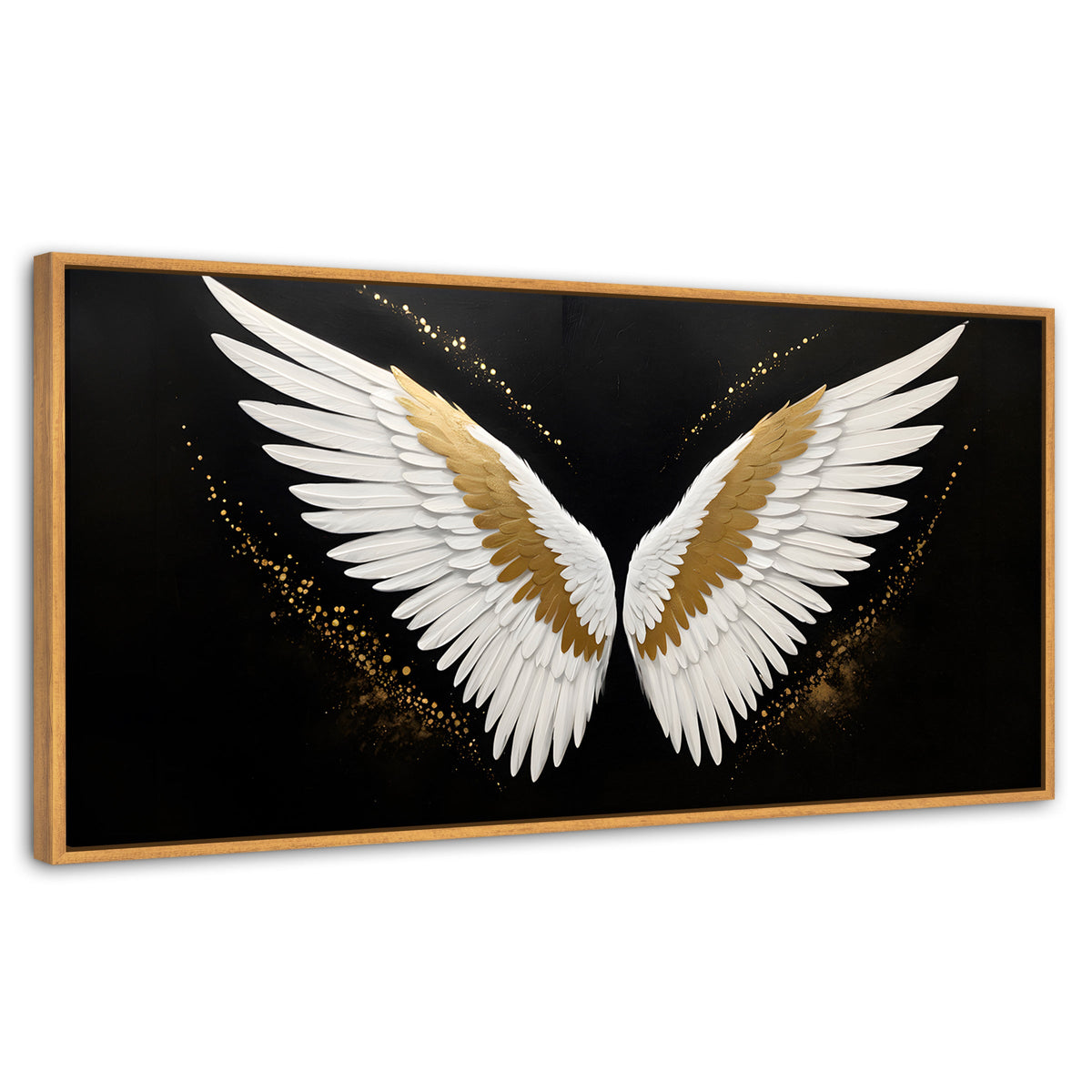 Cuadros Decorativos Canvas Revolution | Alas Angel Eleganza | Panoramico | Portada | Marco Negro
