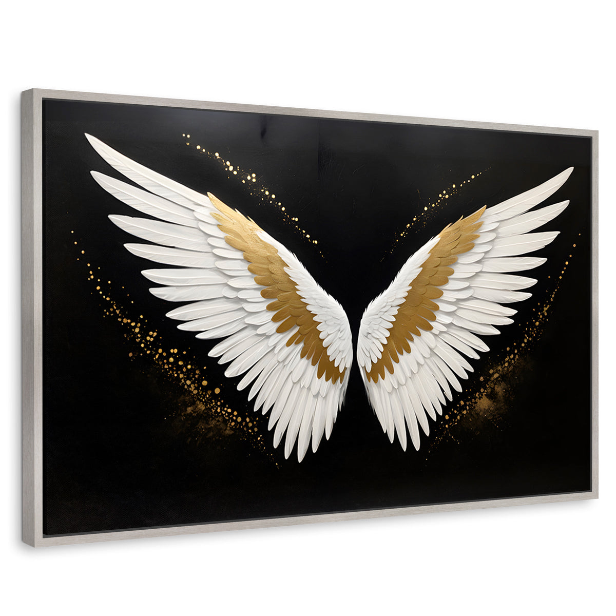 Cuadros Decorativos Canvas Revolution | Alas Angel Eleganza | Rectangular | Portada | Marco Plateado