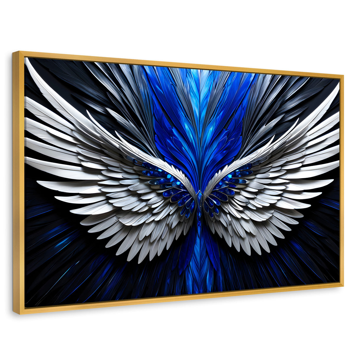 Cuadros Decorativos Canvas Revolution | Alas Angel Energia | Rectangular | Portada | Marco Dorado