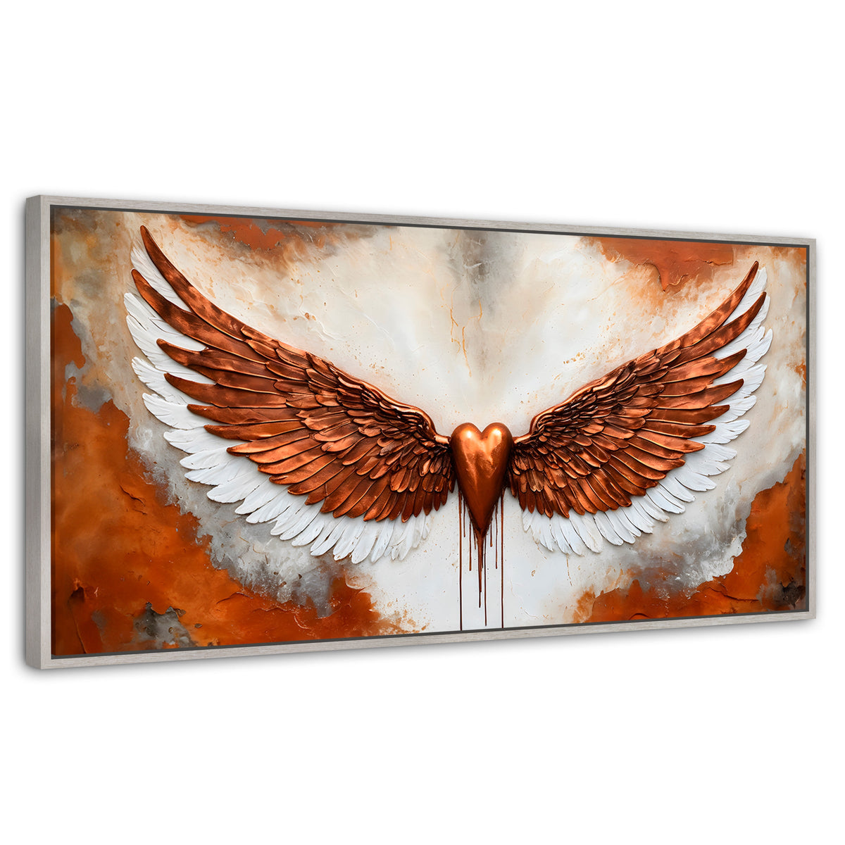 Cuadros Decorativos Canvas Revolution | Alas Angel Fuerza | Panoramico | Portada | Marco Blanco