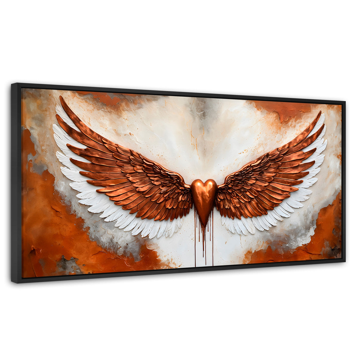 Cuadros Decorativos Canvas Revolution | Alas Angel Fuerza | Panoramico | Portada | Marco Plateado