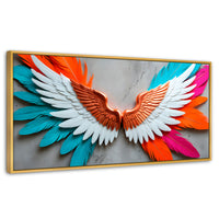 Cuadros Decorativos Canvas Revolution | Alas Angel Infinito | Panoramico | Portada | Marco Madera