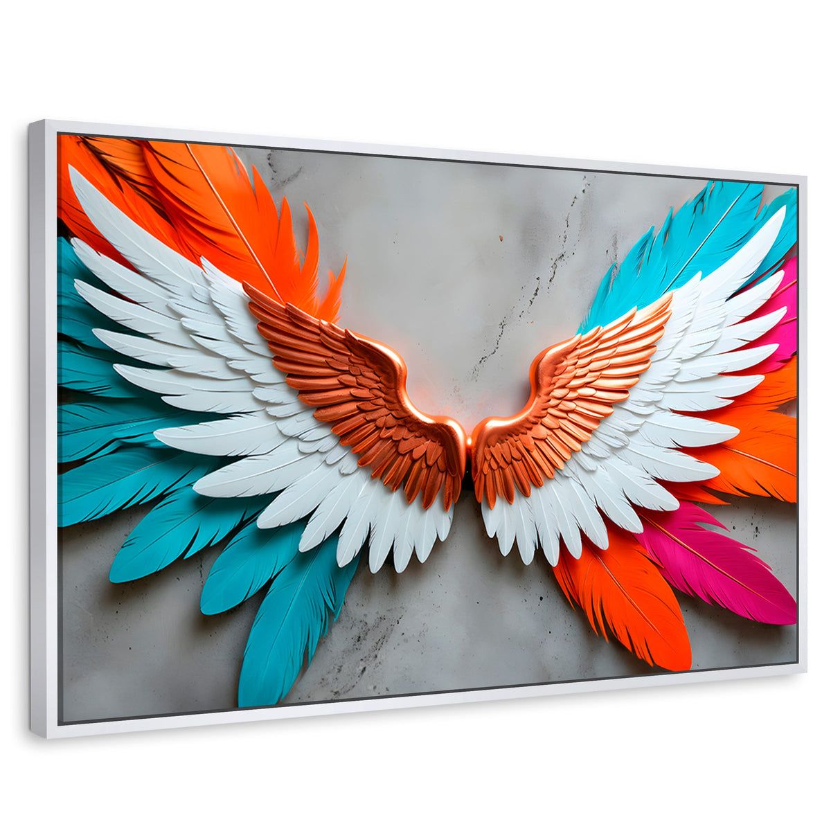 Cuadros Decorativos Canvas Revolution | Alas Angel Infinito | Rectangular | Portada | Marco Blanco