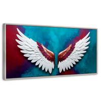 Cuadros Decorativos Canvas Revolution | Alas Angel Intenso | Panoramico | Portada | Marco Blanco