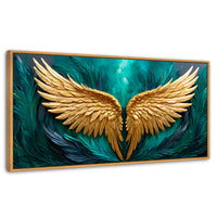 Cuadros Decorativos Canvas Revolution | Alas Angel Libre | Panoramico | Portada | Marco Negro
